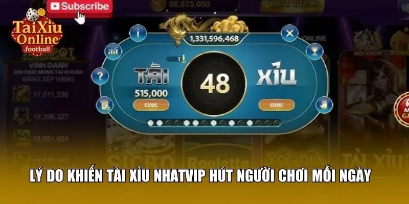Tài xỉu Nhatvip hút người chơi mỗi ngày