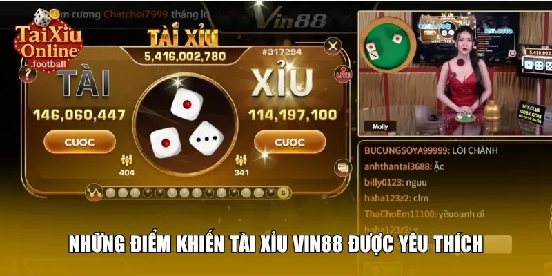 Những điểm khiến tài xỉu Vin88 được yêu thíchbạn cần.